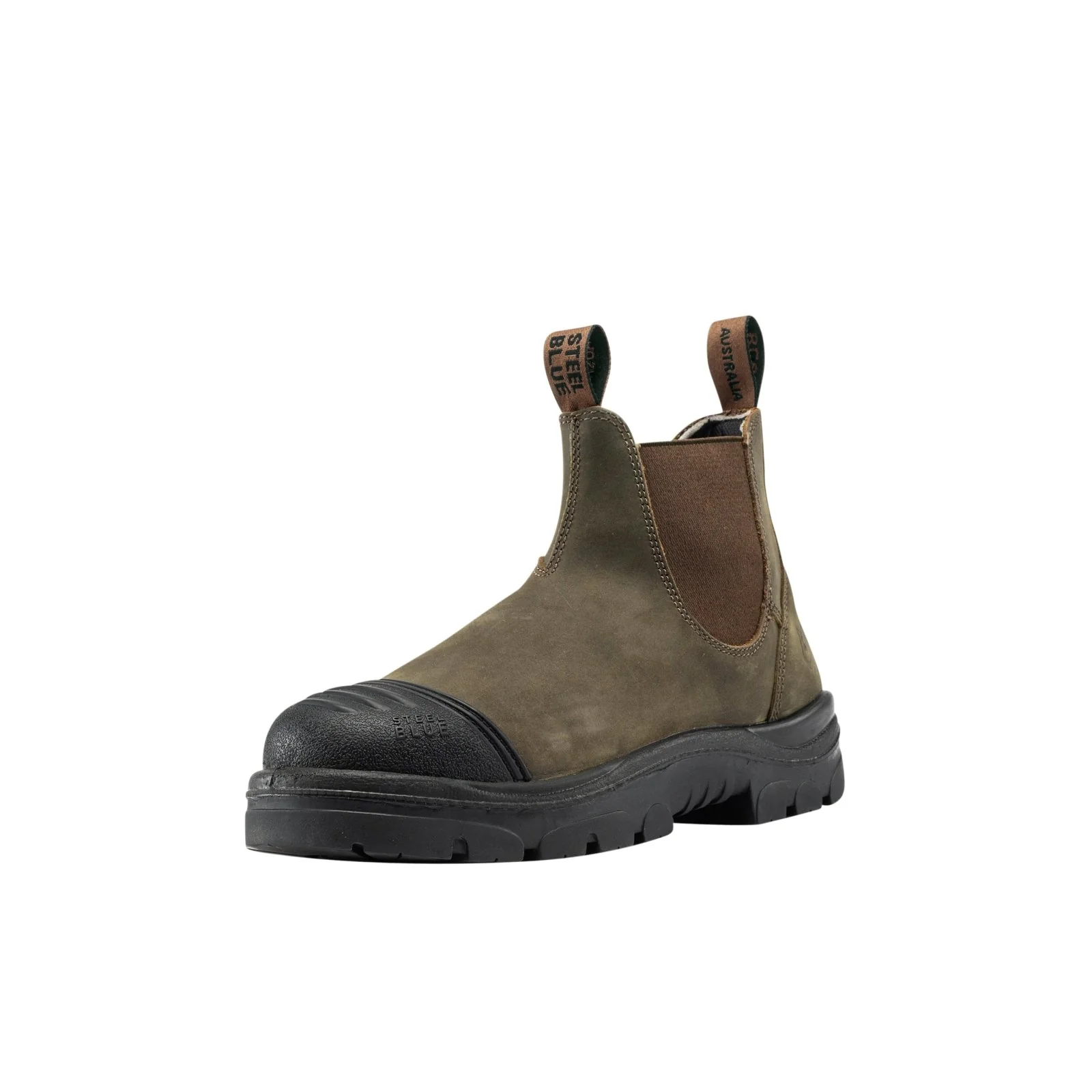 Steel Blue Hobart Slip On Scuff Boots Rustic Brown - Image 9