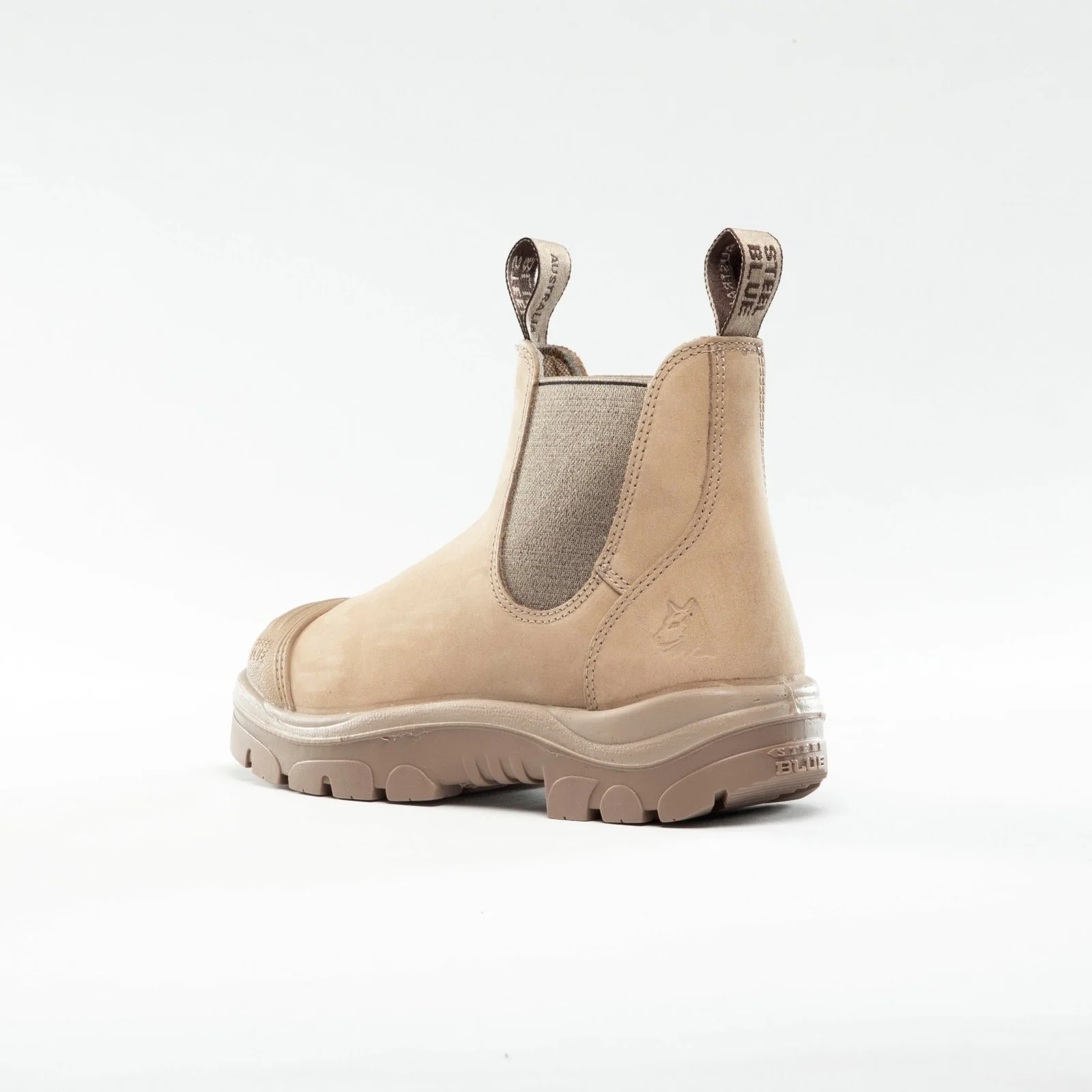 Steel Blue Hobart Slip On Scuff Boots Sand - Image 3