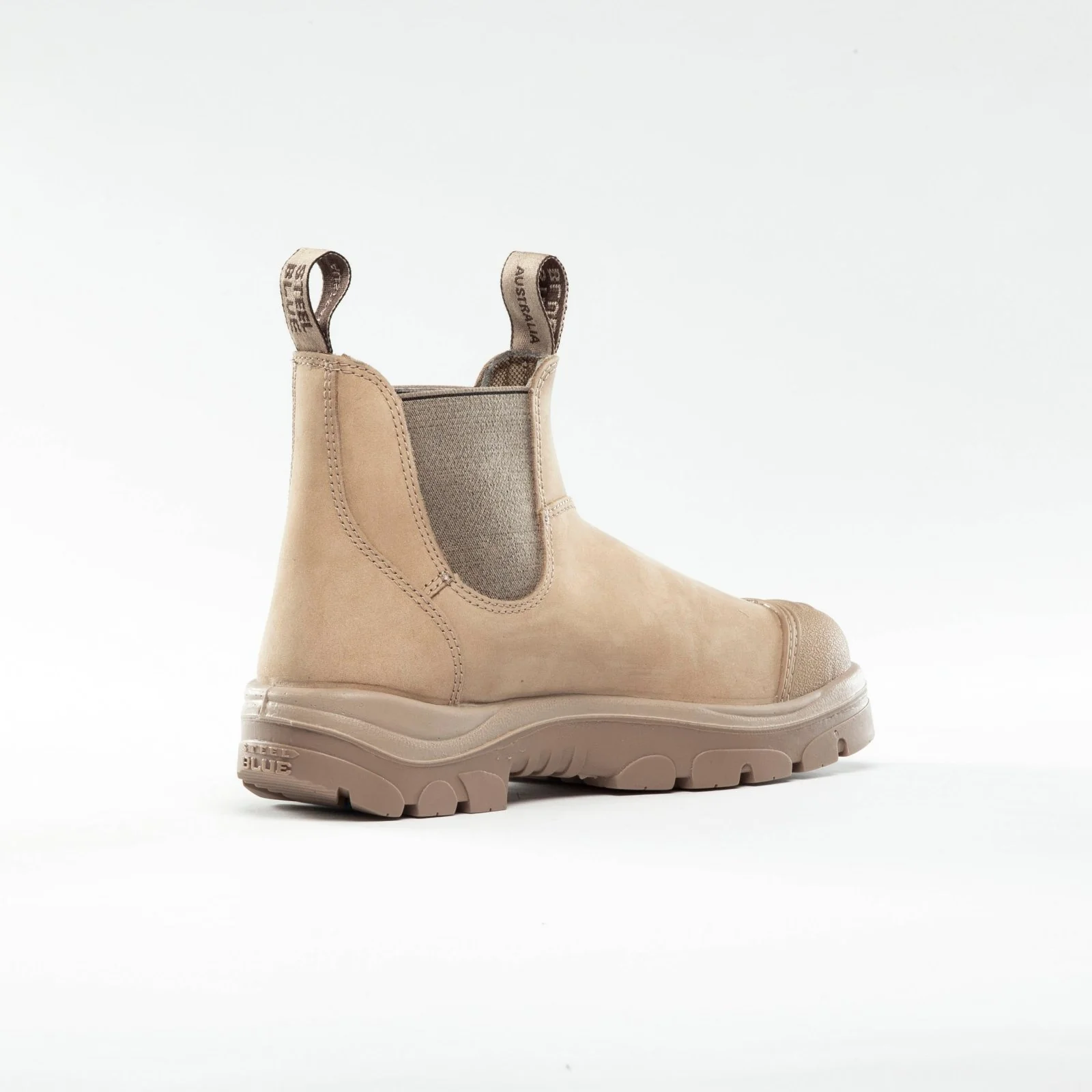 Steel Blue Hobart Slip On Scuff Boots Sand - Image 5
