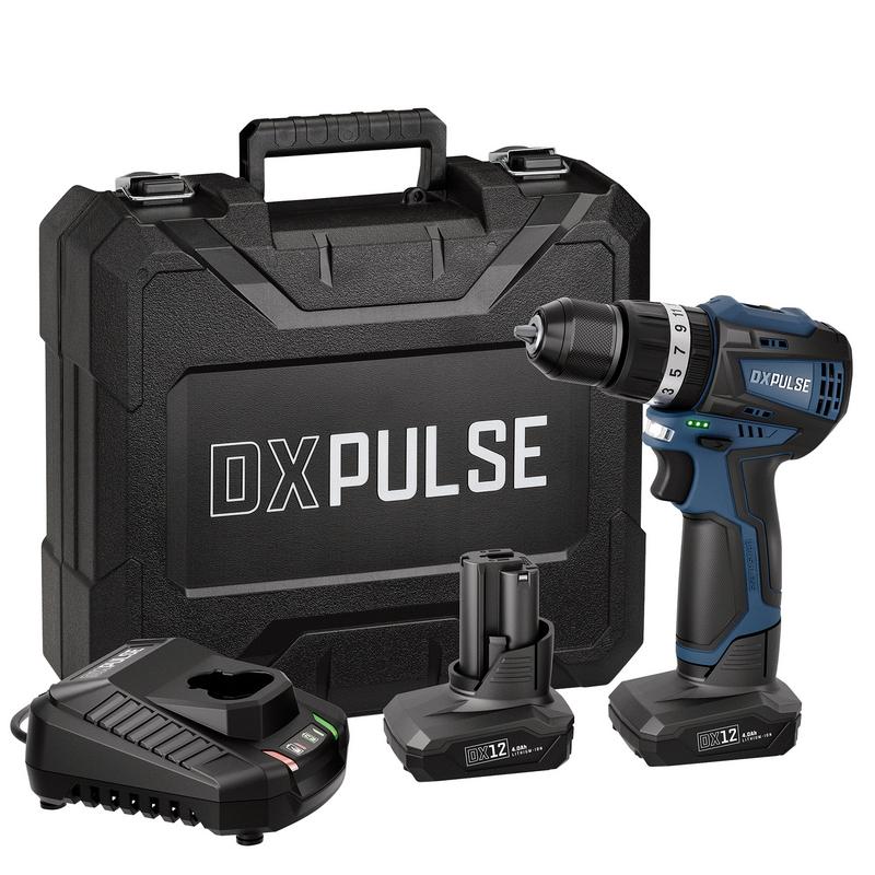 DXPULSE 12V BRUSHLESS COMBI DRILL KIT, 2 X 4.0AH BATTERIES, 1 X FAST CHARGER