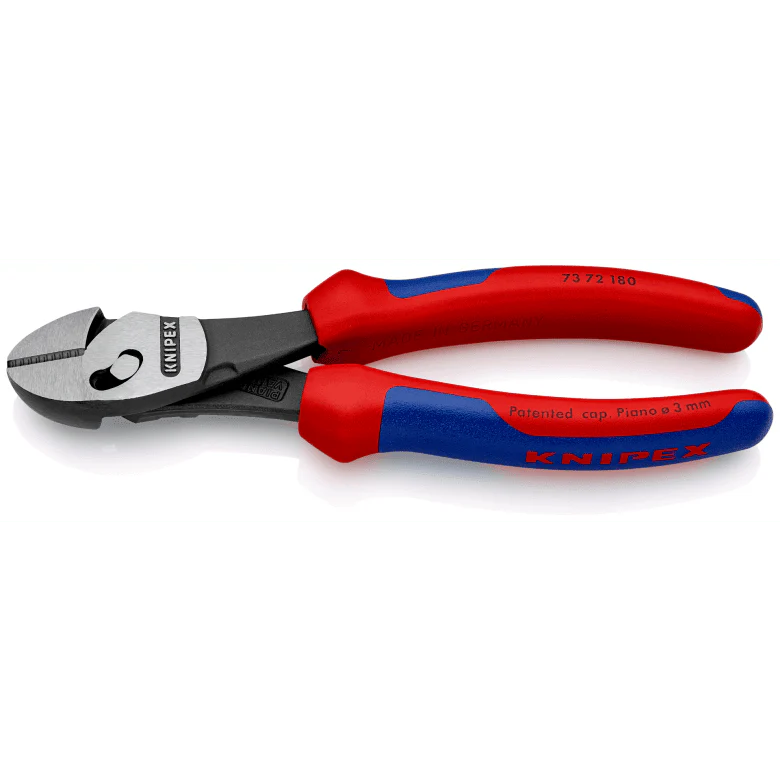 KNIPEX TwinForce® High Performance Diagonal Cutters with multi-component grips black atramentized polished 180 mm cutting edges with bevel