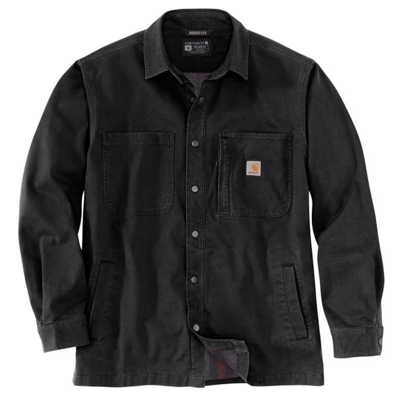 Carhartt Rugged Flex Relaxed Fit Canvas Fleece-lined Snap-front Shirt Jacket - Image 4