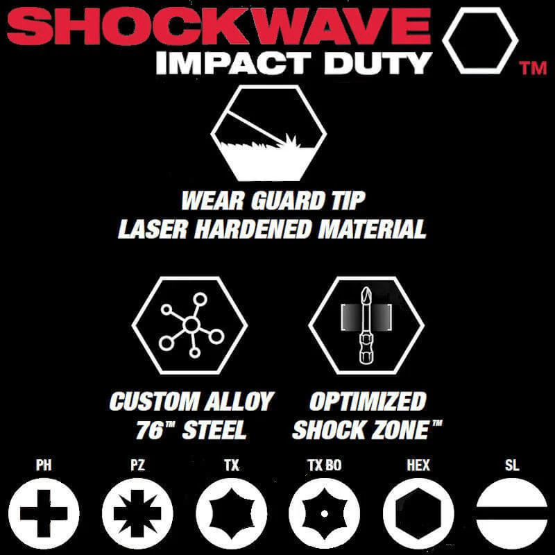 Milwaukee Shockwave Impact Duty PH2 X 25mm Screwdriving Bits - Image 3