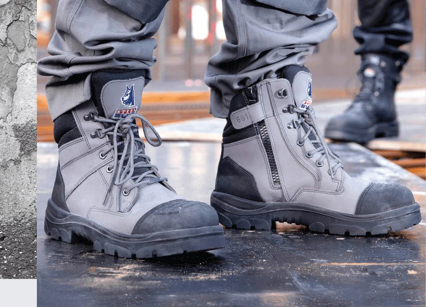 Steel Blue Southern Cross Zip Safety Boots Scuff Cap - Image 32