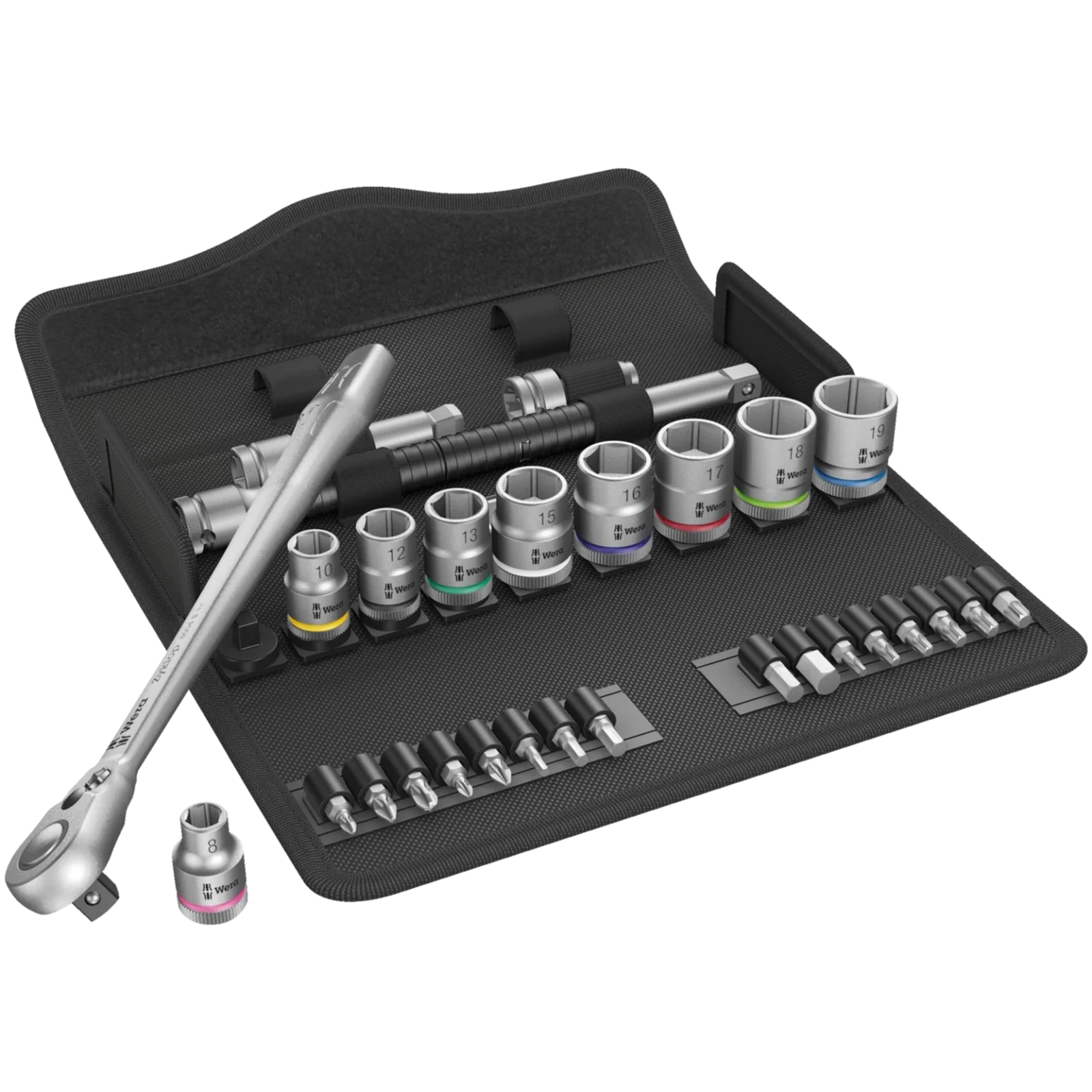 Wera 8100Sb8 Socket Set 3/8" Drive Metric Zyklop Metal Switch